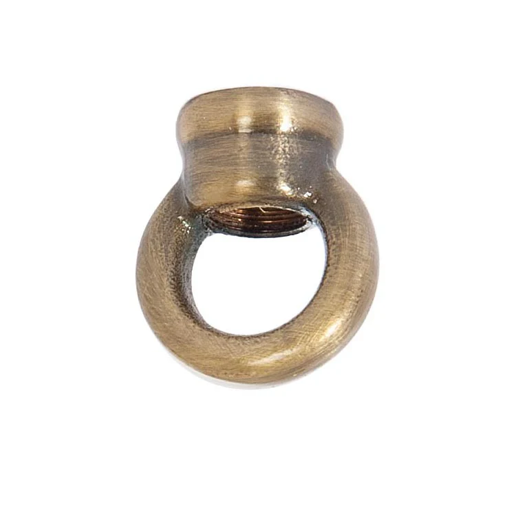 1.062" Tall Cast Brass Loop With Wire Way, 1/8F Tap, Antique Brass (21231A)
