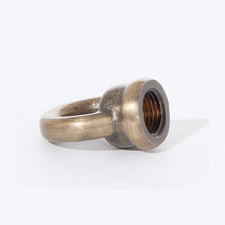 1.062" Tall Cast Brass Loop With Wire Way, 1/8F Tap, Antique Brass (21231A) - Image 2
