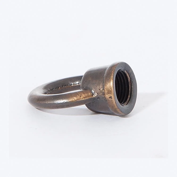 1.062" Tall Cast Brass Loop With Wire Way, 1/8F Tap, Antique Bronze (21231B) - Image 2