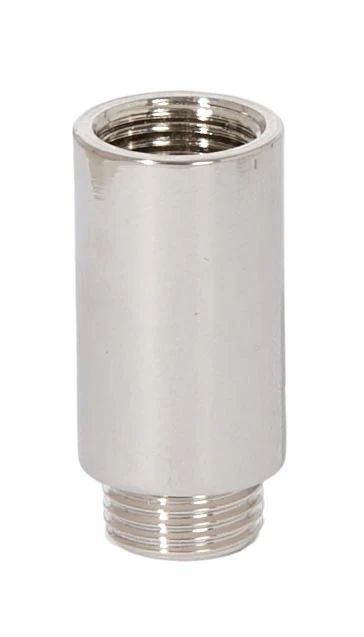 1-1/16 Inch Tall Brass Polished Nickel Lamp Transition Coupling, Tap 1/8F x 1/8M (21203N)