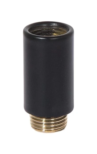 1-1/16 Inch Tall Brass Satin Black Finish Lamp Transition Coupling, 1/8F x 1/8M Tap (21203BK)