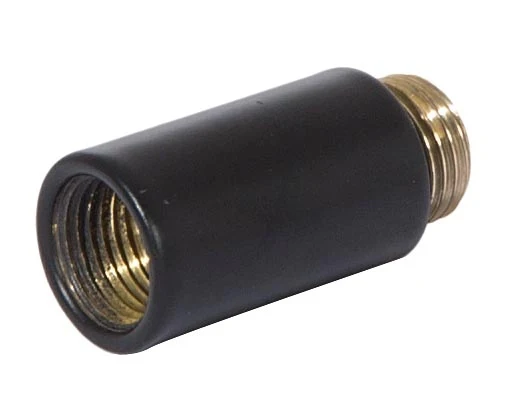 1-1/16 Inch Tall Brass Satin Black Finish Lamp Transition Coupling, 1/8F x 1/8M Tap (21203BK) - Image 2