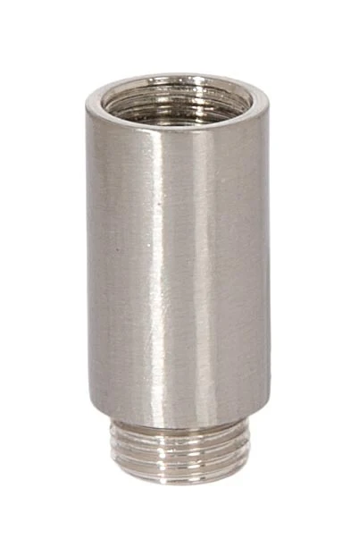1-1/16 Inch Tall Satin Nickel Finish Brass Lamp Transition Coupling, 1/8F x 1/8M Tap (21203SN)