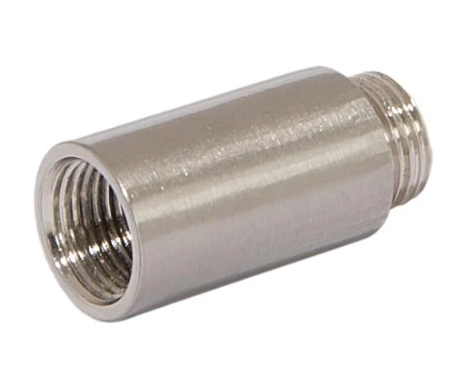 1-1/16 Inch Tall Satin Nickel Finish Brass Lamp Transition Coupling, 1/8F x 1/8M Tap (21203SN) - Image 2