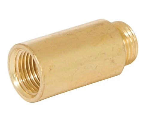1-1/16 Inch Tall Unfinished Brass Lamp Transition Coupling, 1/8F x 1/8M Tap (21203U) - Image 2