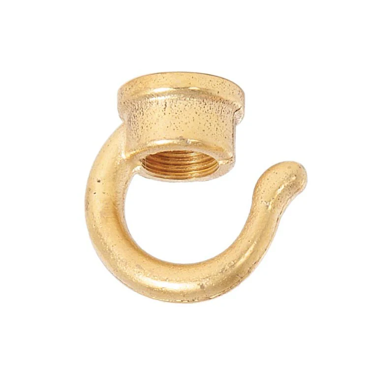 1-1/16" Tall Rounded Hook With Wire Way, Tap 1/8F Through, Unfinished. (21248U)
