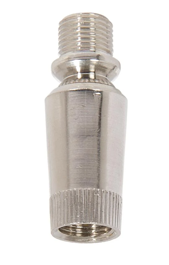 1-1/2 Inch Tall Polished Nickel Brass Tapered Ball Swivel, 1/8F X 1/8M (20501N)