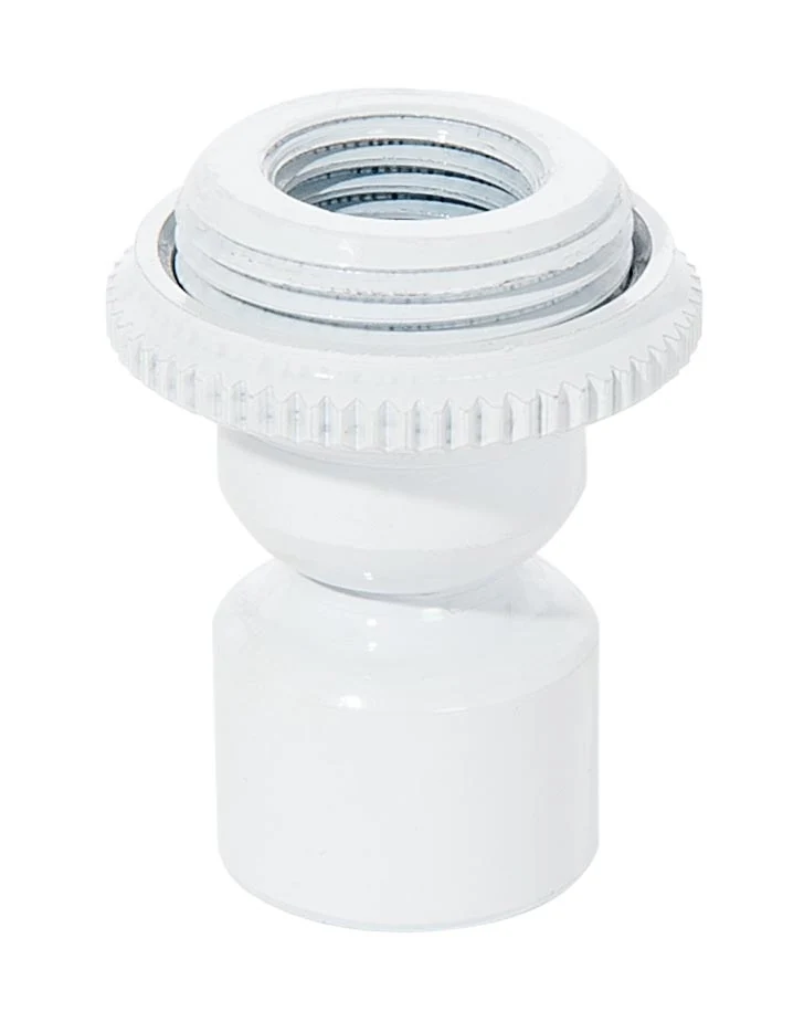 1-1/2 Inch Tall White Enamel Hang Straight Swivel with Screw Collar, 1/4F (20510W)