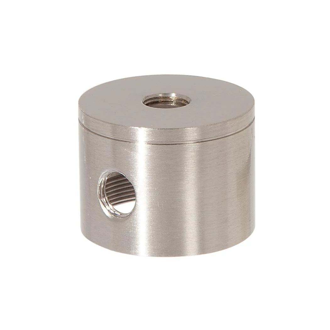 1-1/4 Inch Tall, 2 Side Hole Satin Nickel Finish Turned Brass Cluster Body (10463SN)