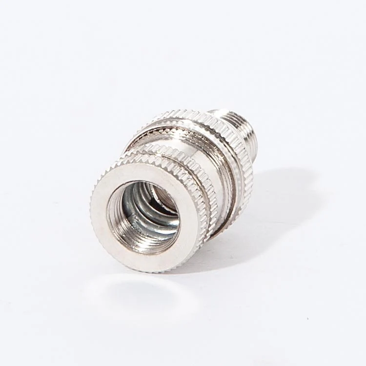 1 1/4" Tall Brass Knurled Lamp Swivel, 1/8M X 1/8F, Nickel Plated (20500N) - Image 2