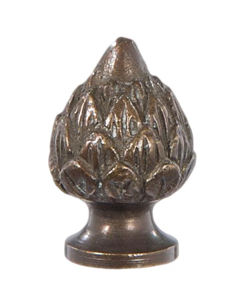 1-1/8" Tall Antique Bronze Finish Brass Acorn Finial Tap 1/4-27F (11288A)
