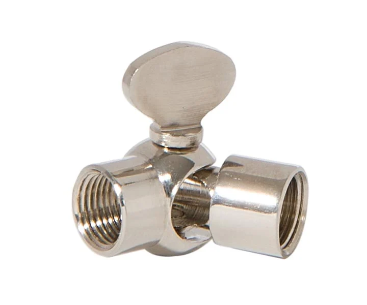 1-1/8 Inch Long Polished Nickel Die Cast Brass Open Ball Lamp Swivel, 1/8F (20547N)