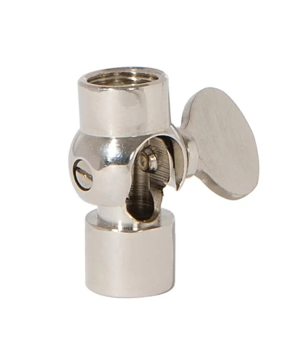 1-1/8 Inch Long Polished Nickel Die Cast Brass Open Ball Lamp Swivel, 1/8F (20547N) - Image 2