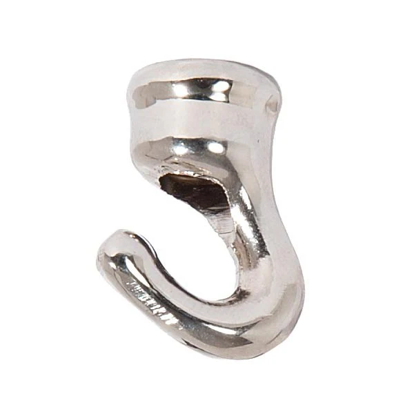 1-1/8" Tall Cast Brass Baby Hook with Wire Way, 1/8F Tap, Nickel Plated (21232N)