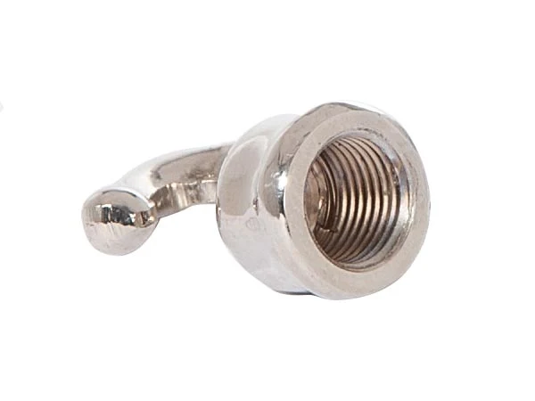 1-1/8" Tall Cast Brass Baby Hook with Wire Way, 1/8F Tap, Nickel Plated (21232N) - Image 2