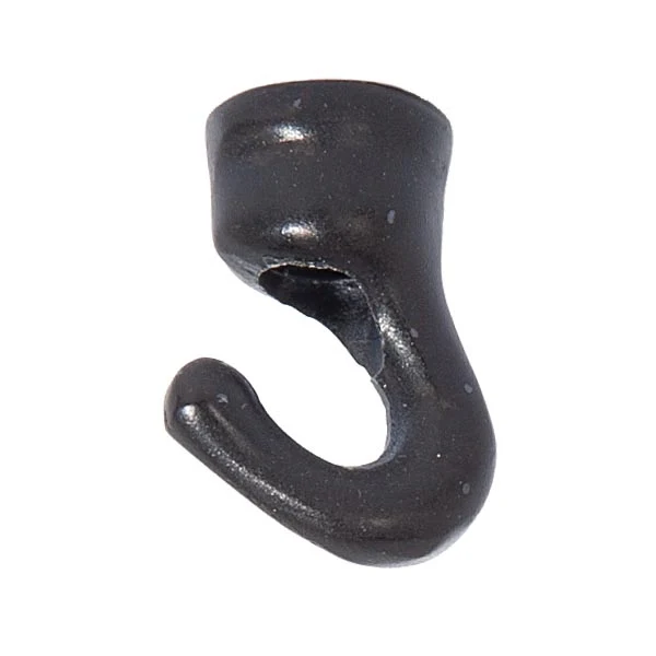 1-1/8" Tall Cast Brass Baby Hook with Wire Way, 1/8F Tap, Satin Black (21232BK)