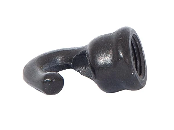 1-1/8" Tall Cast Brass Baby Hook with Wire Way, 1/8F Tap, Satin Black (21232BK) - Image 2