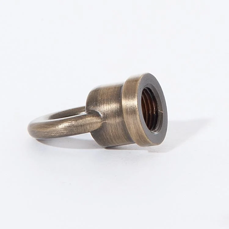 1-1/8" Tall Cast Brass Loop With Wire Way, 1/8F Tap Antique Brass (21055A) - Image 2