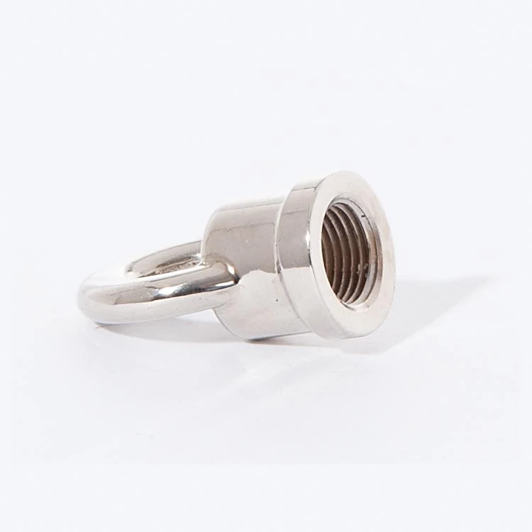 1-1/8" Tall Cast Brass Loop With Wire Way, 1/8F Tap, Nickel Plated (21055N) - Image 2