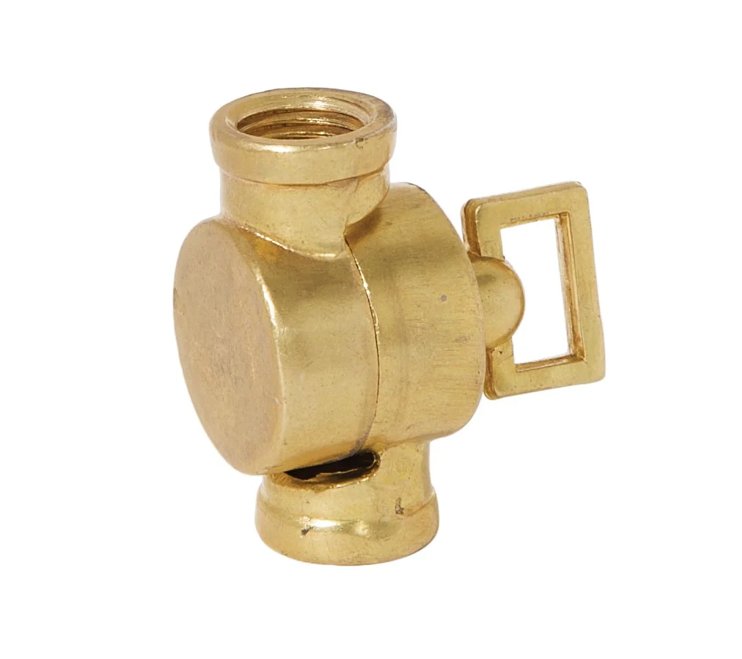 1-11/16 Inch Tall Die Cast Unfinished Brass Swivel Without Teeth, 1/4F (20538U) - Image 2