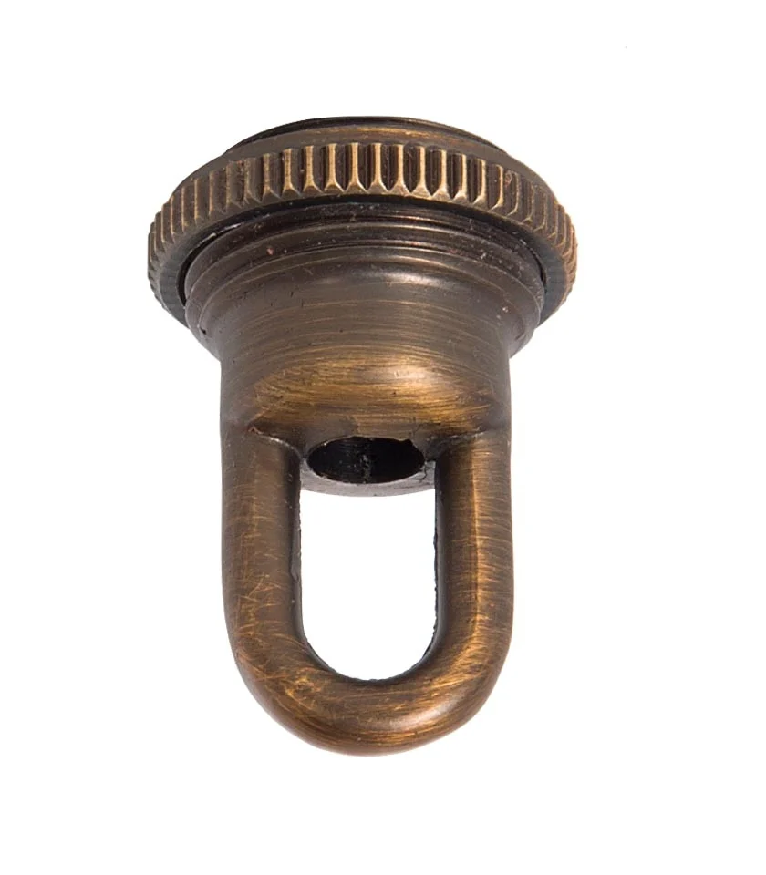 1-11/16" Tall Cast Brass Screw Collar Loop With Seating Ring, Tap 1/4F, Antique Bronze (10995B) - Image 2