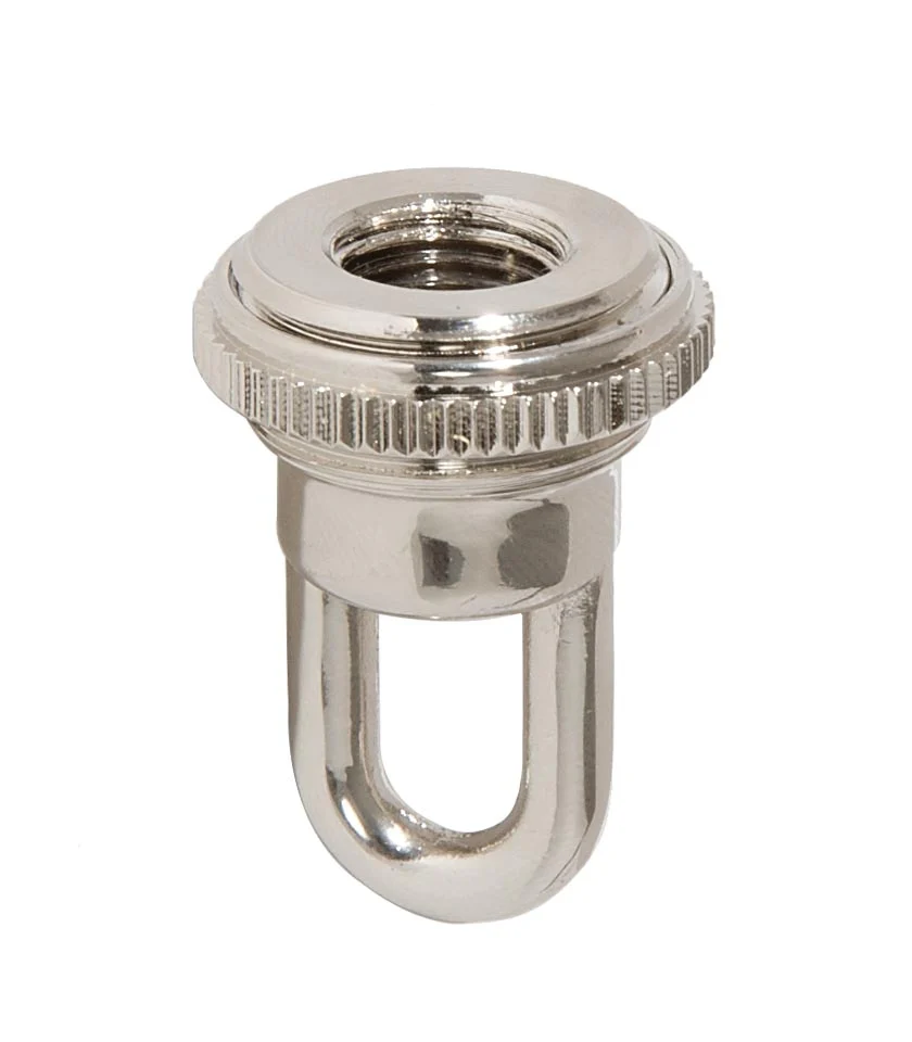 1-11/16" Tall Cast Brass Screw Collar Loop With Seating Ring, Tap 1/4F, Nickel Plated (10995N)