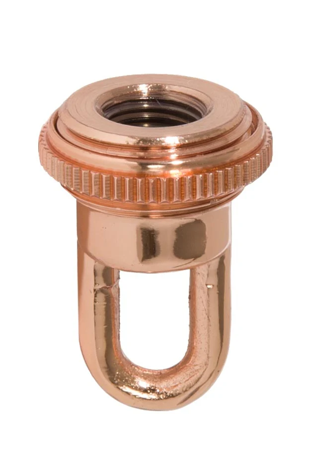 1-11/16" Tall Cast Brass Screw Collar Loop With Seating Ring, Tap 1/4F, Polished Copper (10995C)