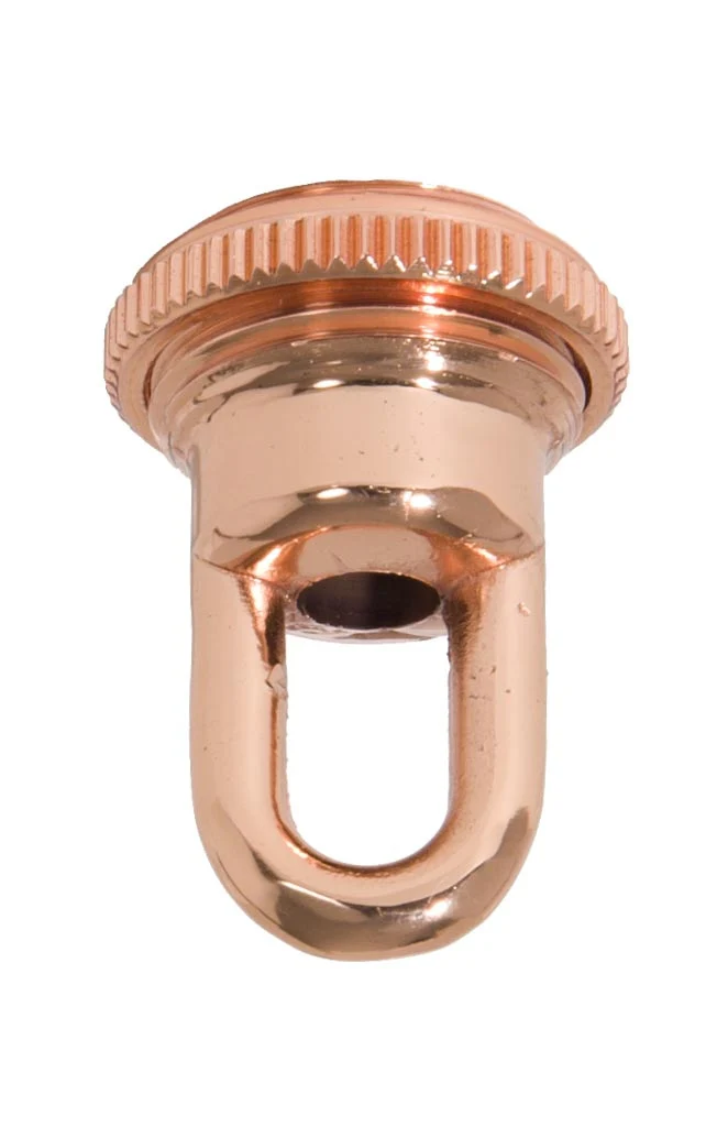 1-11/16" Tall Cast Brass Screw Collar Loop With Seating Ring, Tap 1/4F, Polished Copper (10995C) - Image 2