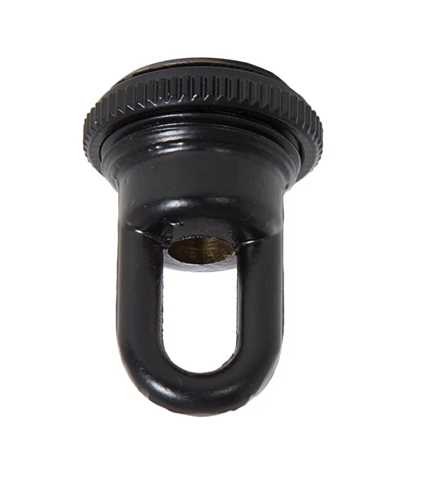 1-11/16" Tall Cast Brass Screw Collar Loop With Seating Ring, Tap 1/4F, Satin Black (10995BK) - Image 2