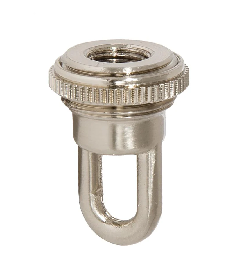 1-11/16" Tall Cast Brass Screw Collar Loop With Seating Ring, Tap 1/4F, Satin Nickel (10995SN)
