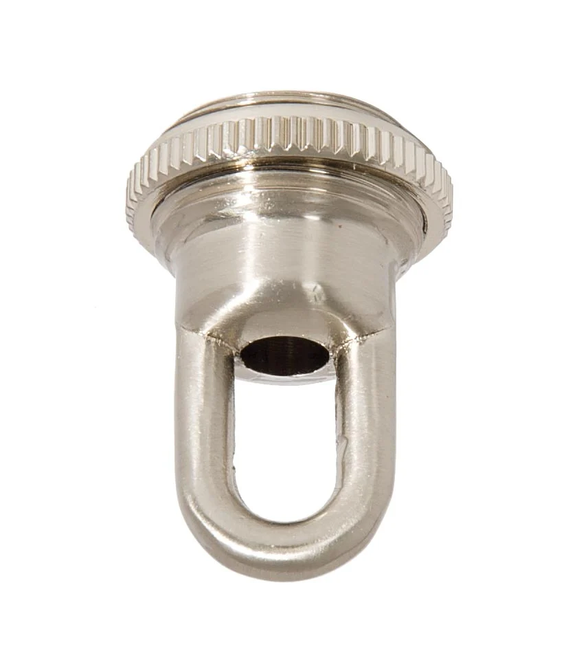 1-11/16" Tall Cast Brass Screw Collar Loop With Seating Ring, Tap 1/4F, Satin Nickel (10995SN) - Image 2