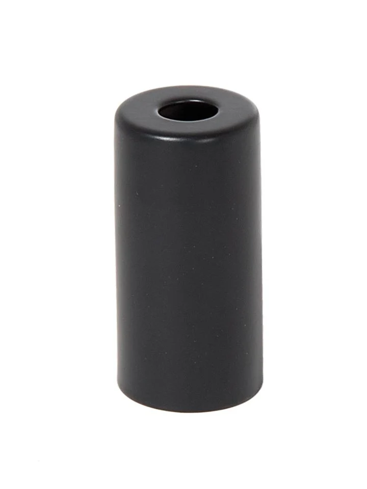 1-15/16 Inch Tall Candelabra E-12 Satin Black Metal Socket Cup, 1/8IP (11660BK)