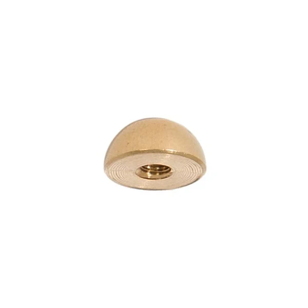 1/2 Inch Diameter Unfinished Brass Half Ball, Tap 8-32 (21188U)