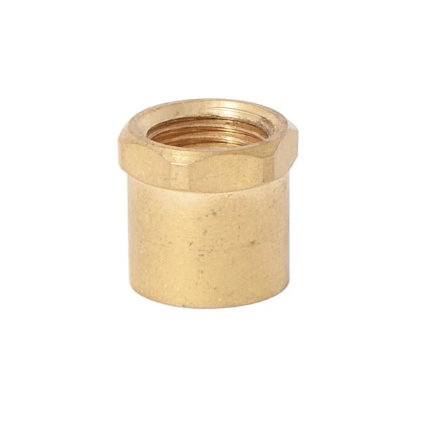 1/2 Inch Tall Unfinished Brass Hex Coupling,1/8F (21244U)