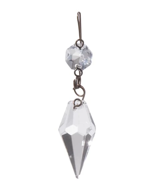 1-3/16" Clear Prism with Brass Pins, ~2-1/2" overall length (54140)