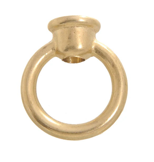1-3/4" Tall Cast Brass Loop with wire way, 1-1/2" diameter, tap 1/8F (3/8" diameter), unfinished (10968U)