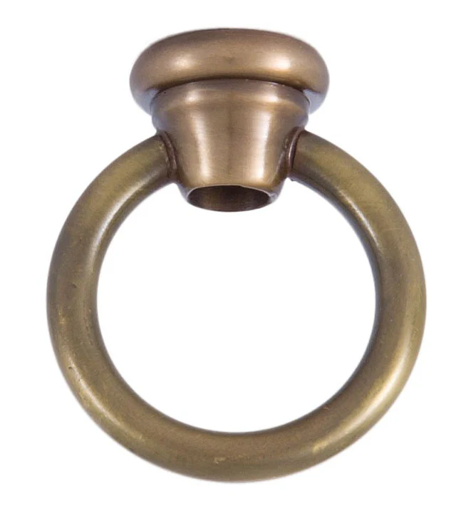 1-3/4" Tall Cast Brass Loop with wire way, 1-1/2" diameter, tap 1/4F (1/2" diameter), antique brass finish (20849A)