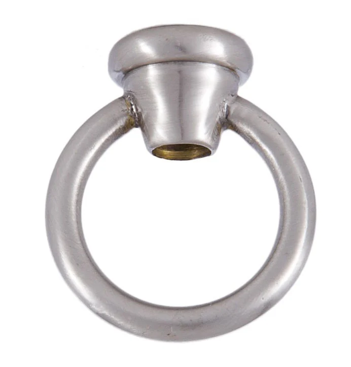 1-3/4" Tall Cast Brass Loop with wire way, 1-1/2" diameter, tap 1/4F (1/2" diameter), satin nickel finish (20849SN)