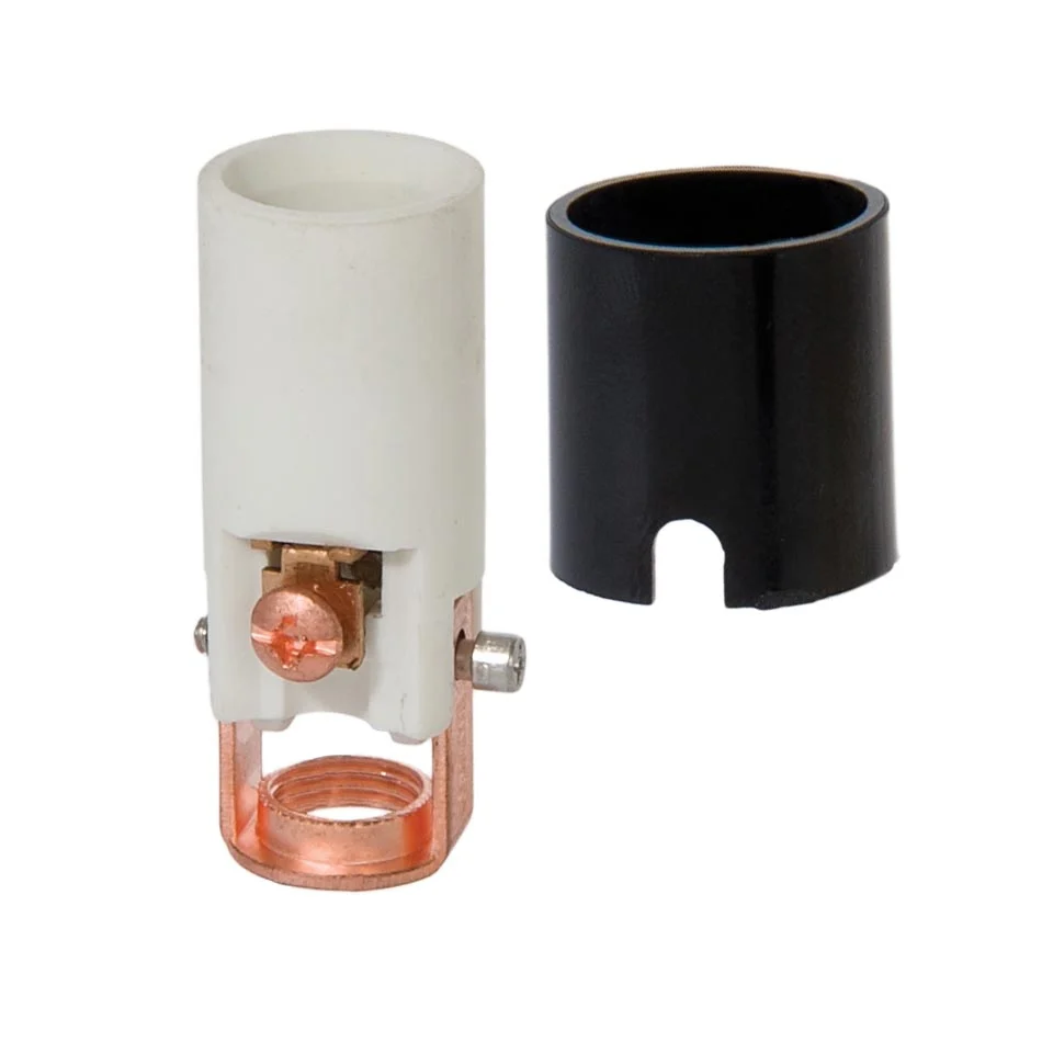 1-3/4 Inch Tall Candelabra Base Waterproof Short Keyless Porcelain Socket with Phenolic Cover (47760) - Image 2