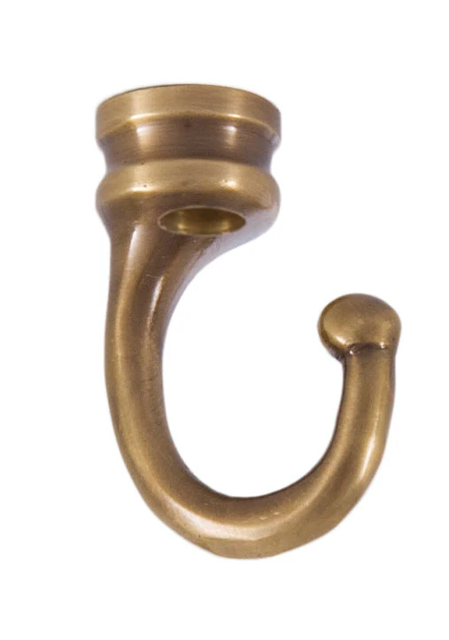 1 3/8" Antique Brass Cast Brass Hook (12976A)