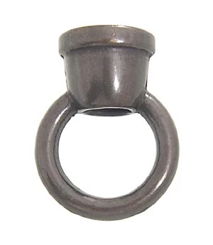 1-1/8" Tall Cast Loop with Wire Way, 7/8" diameter, tap 1/8F (3/8" diameter), Antique Brass Finish (12971A)