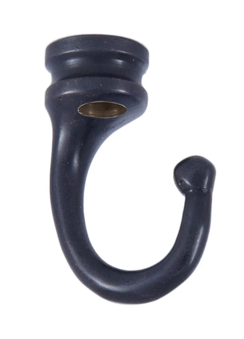 1 3/8" Satin Black Cast Brass Hook (12976BK)