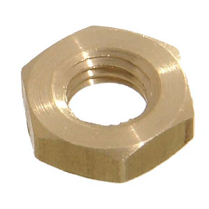 1/4-27F Brass Hexnut, 7/16" Across Flats (20728)
