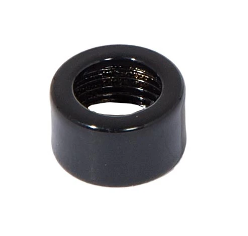 1/4 Inch Tall Glossy Black Finish Brass Open Top End Cap, 1/8F Tap (21209BL)