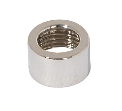 1/4 Inch Tall Polished Nickel Finish Brass Open Top End Cap, 1/8F Tap (21209N)
