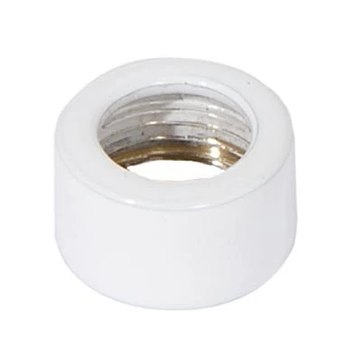 1/4 Inch Tall White Enamel Finish Brass Open Top End Cap, 1/8F Tap (21209W)