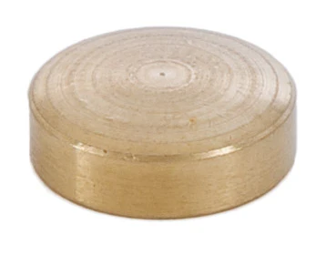 3/4" diameter x 1/4" tall Unfinished Brass Flat Cap, tap 1/8F (21132U)