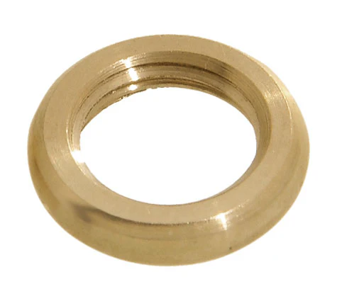 23/32" Unfinished Brass Diameter Beaded Round Locknut, Tap 1/4F (20722U)