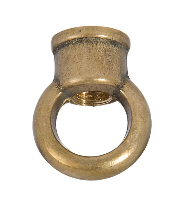 1-1/2" Tall Heavy Cast Brass Loop with wire way, 1-3/16" diameter, tap 1/4F (1/2" diameter), unfinished (21109U)