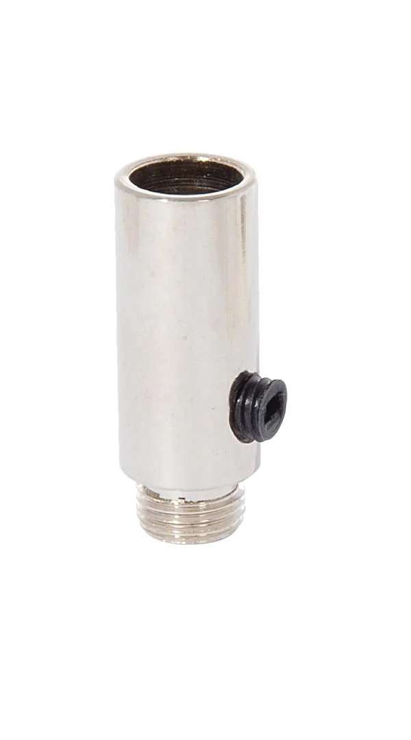 1-5/16 Inch Tall Brass Polished Nickel Finish Hollow Transition Cord Grip Bushing w/ Polycarbonite Set Screw, 1/8M (26950N)